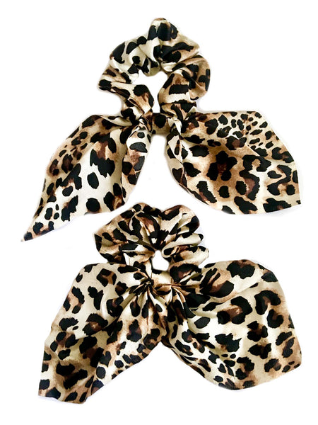 Brown Leopard Scarf Scrunchie