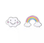 Sterling Silver Petite Rainbow & Cloud Studs