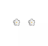 Sterling Silver Petite White Daisy Studs