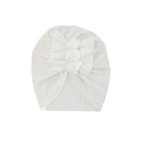 Broderie Lace Baby Knotted Turban - White